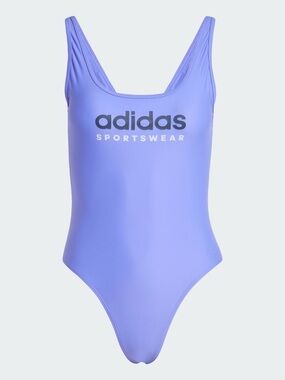 adidas Women's One Piece Swimsuit Cobalt Blue Wide Strap Logo Size 2 JG8474
